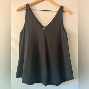 Black Double Lined V Neck Swing Tank